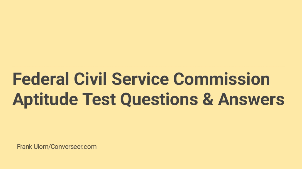 Download Federal Civil Service Commission (FCSC) Aptitude Test Questions & Answers – Converseer