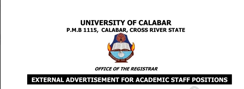 UNICAL External Advertisement for Academic Staff Positions